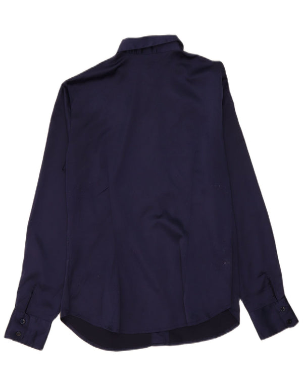 Camicia da smoking da donna Trussardi Jeans UK 16 Large Blu Navy