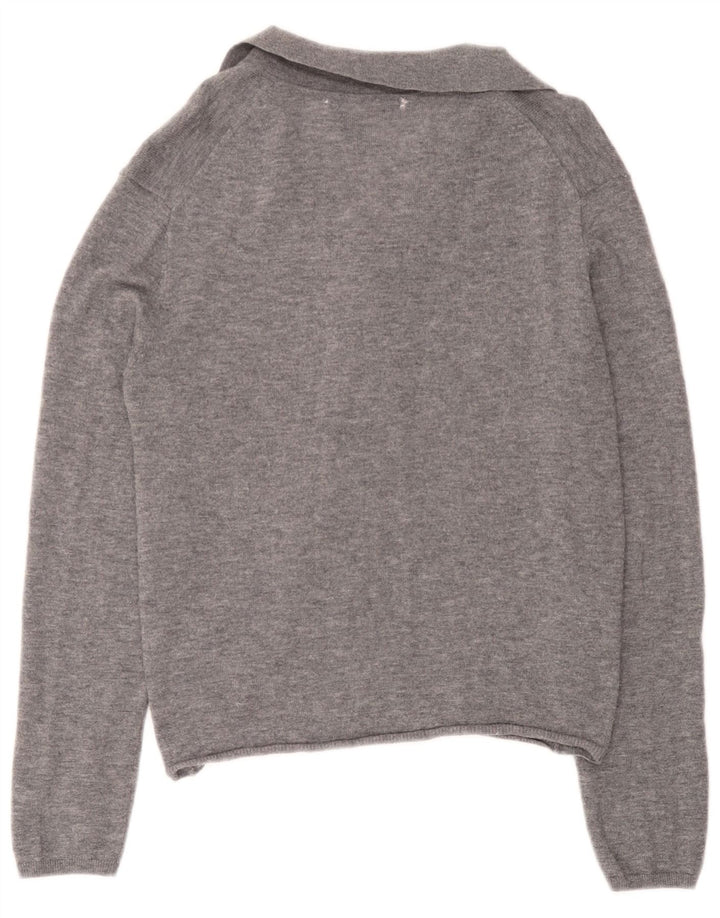 Maglione cardigan da donna Zara UK 18 XL lana grigia