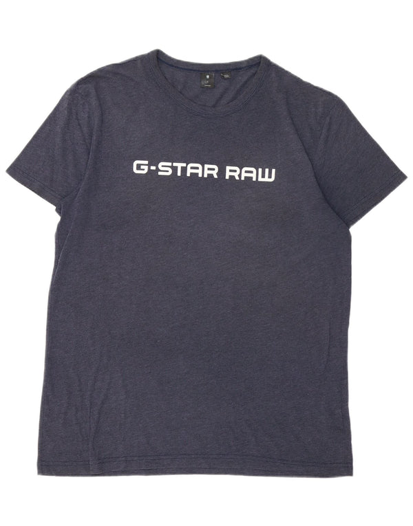 T-shirt grafica da uomo G-STAR Top XL in cotone blu navy