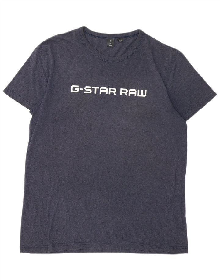 T-shirt grafica da uomo G-STAR Top XL in cotone blu navy