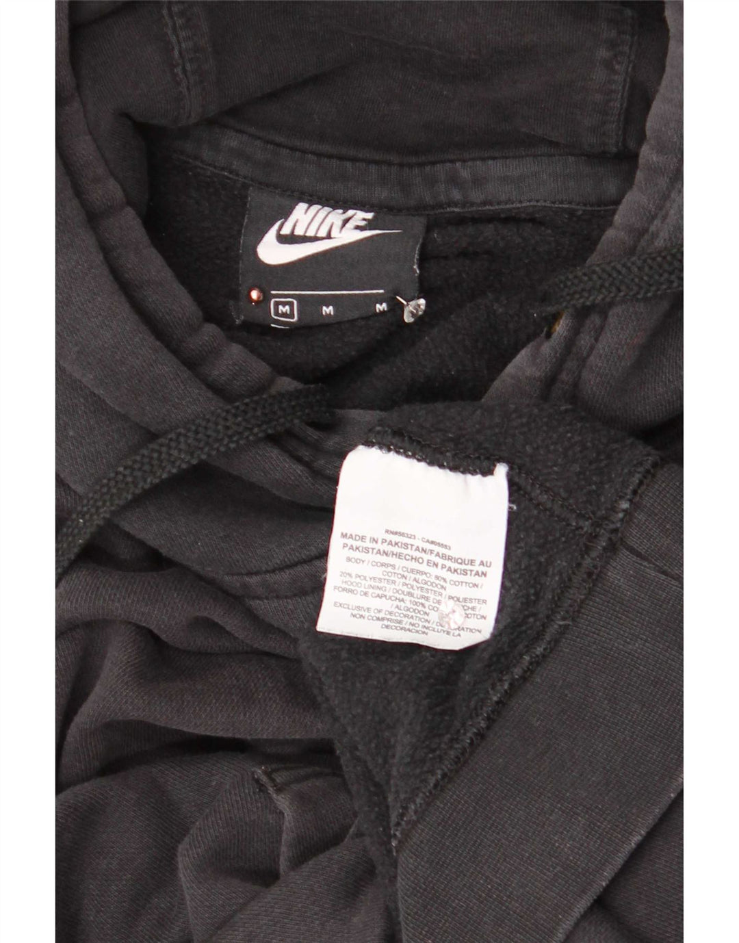 Felpa con cappuccio da uomo Nike, cotone medio nero
