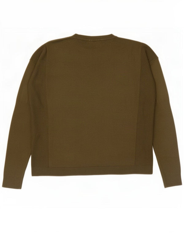 Maglione maglione girocollo oversize da donna Marks & Spencer UK 10 piccolo kaki