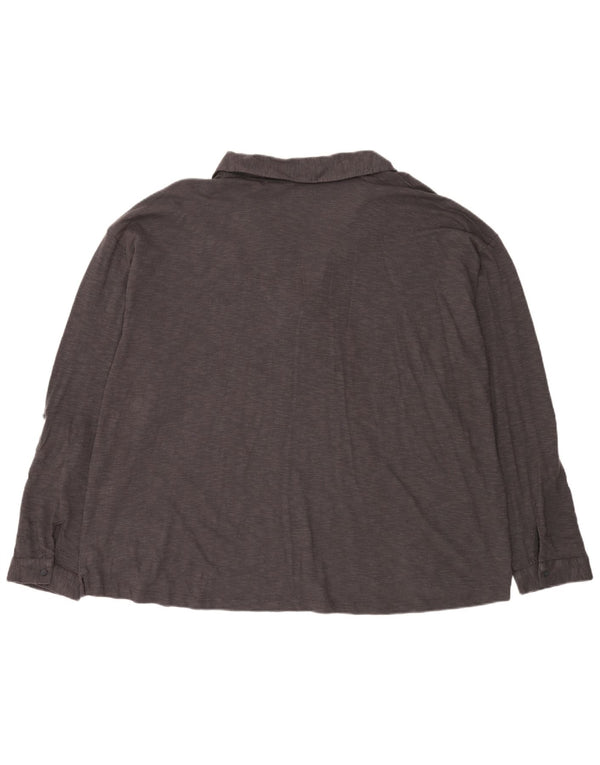 Polo a maniche lunghe da donna Fat Face UK 24 4XL Cotone chiazzato grigio