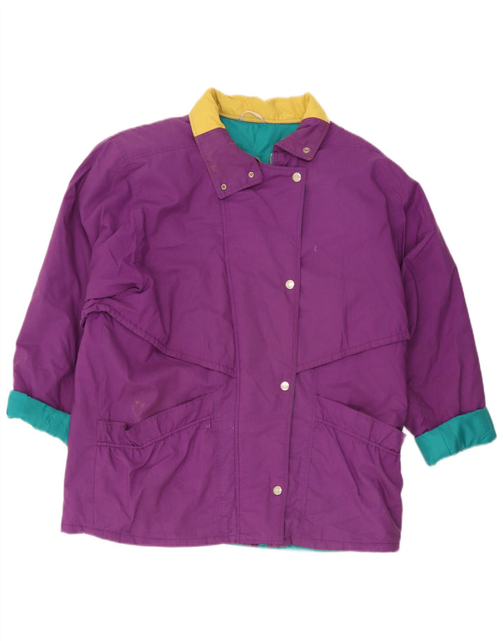 Giacca a vento vintage da donna UK 18 XL Poliestere color block viola