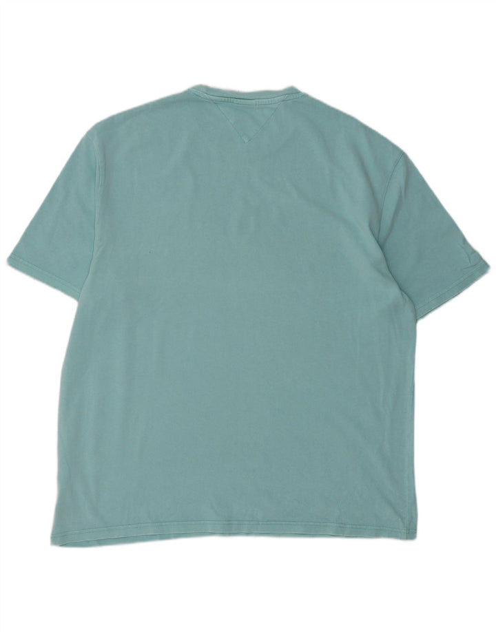 TOMMY HILFIGER T-shirt grafica da uomo Top grande in cotone blu