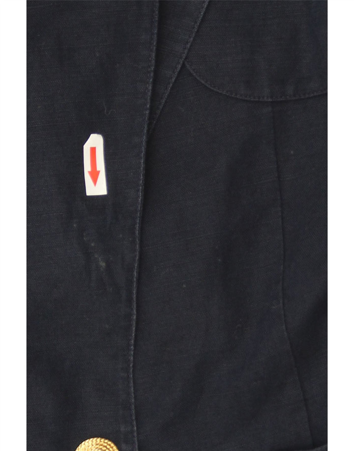 Luisa Spagnoli Giacca Blazer da Donna a 1 Bottone UK 10 Piccola Blu Navy