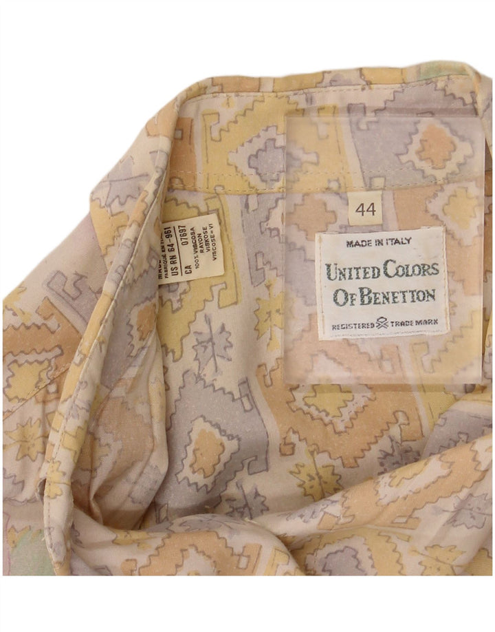 Camicia a maniche corte da donna BENETTON IT 44 Beige medio floreale