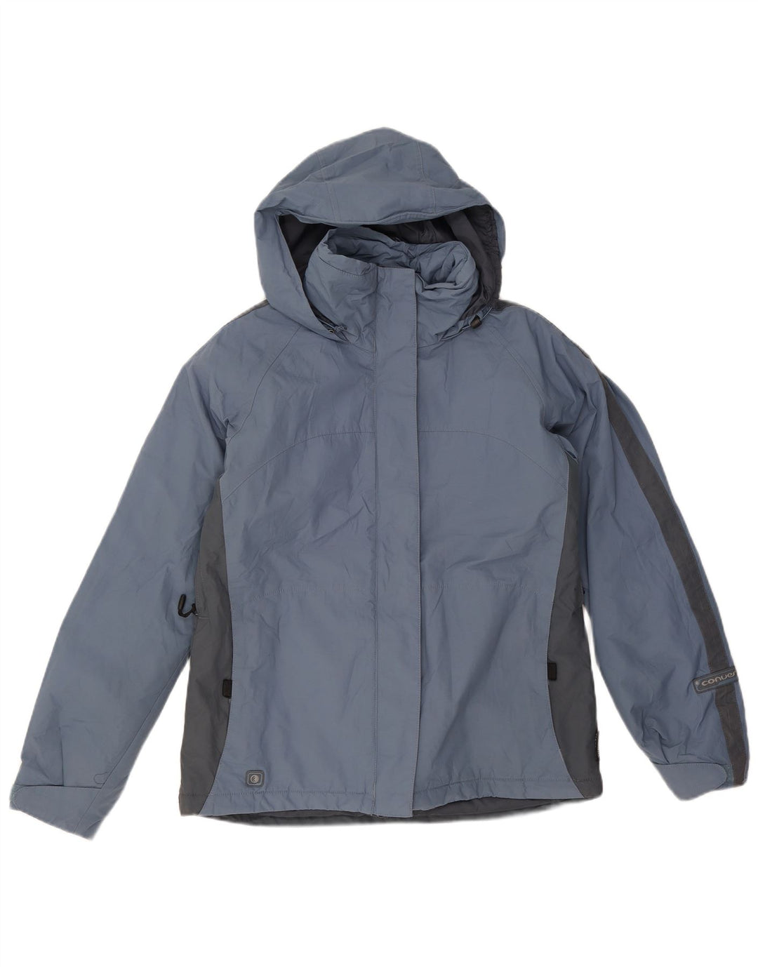 Giacca a vento con cappuccio da donna Columbia UK 14 Colorblock blu medio