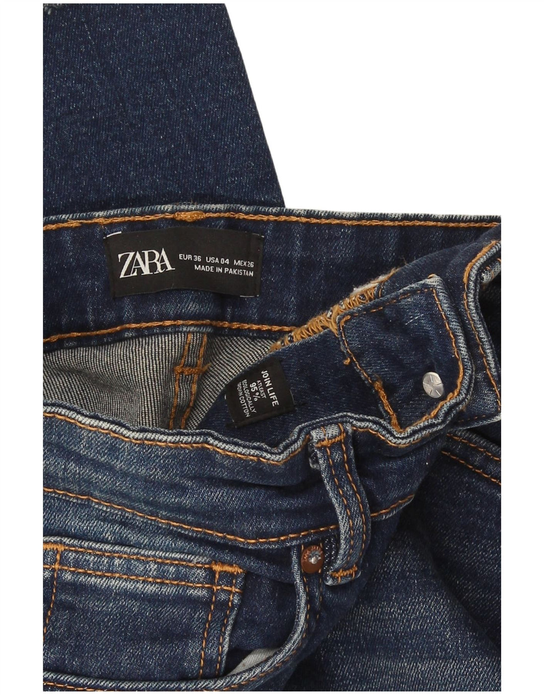 Jeans svasati da donna Zara EU 36 XS W26 L27 cotone blu