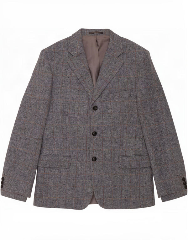 Giacca blazer da uomo a 3 bottoni Avoca UK 42 XL lana grigia