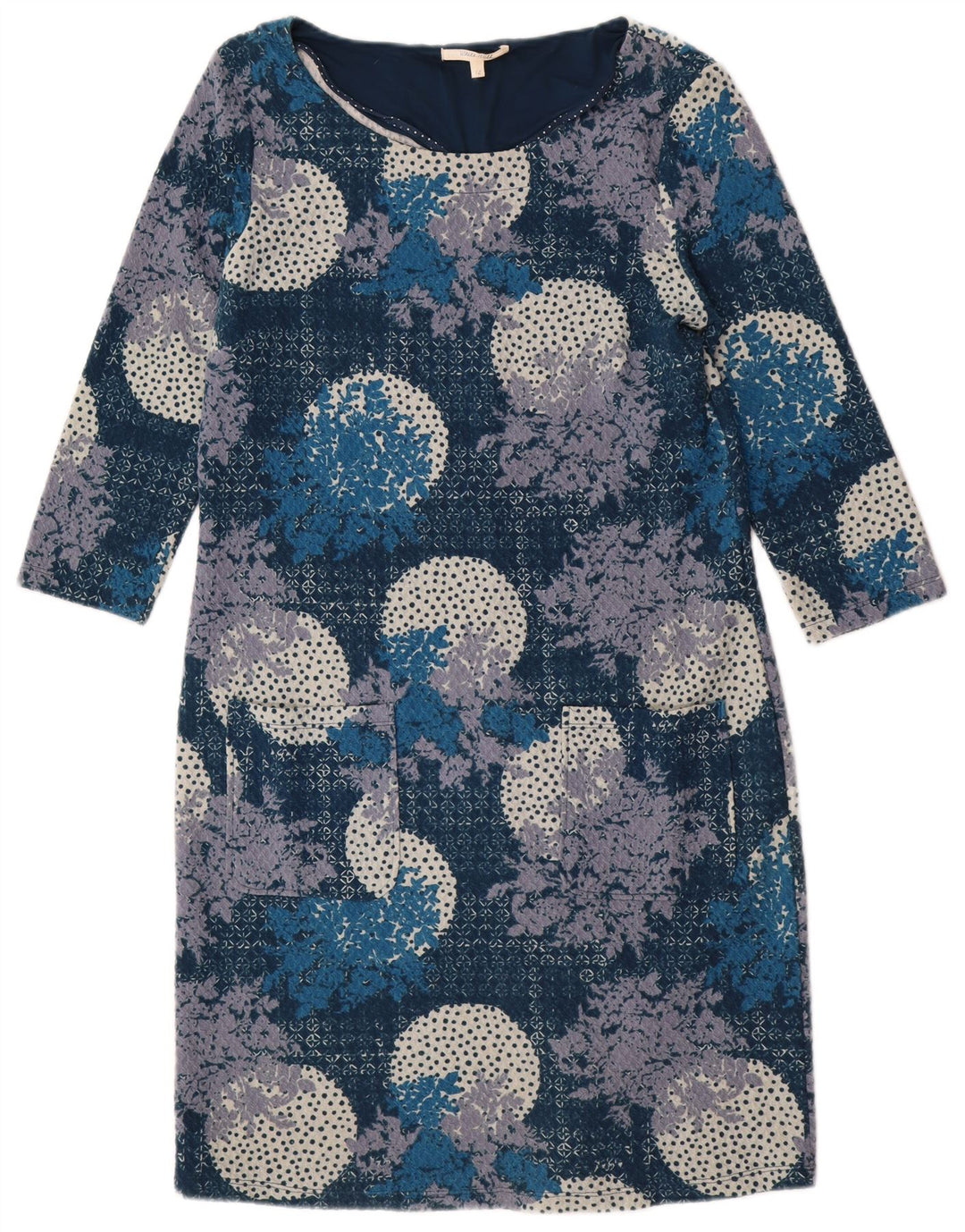 Abito a trapezio con maniche a 3/4 da donna White Stuff UK 12 Medio blu navy floreale