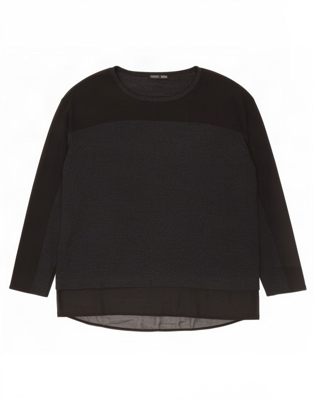Top Zara da donna oversize a maniche lunghe UK 14 viscosa nera media