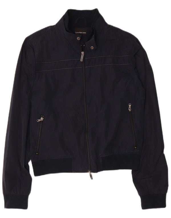 Giubbotto bomber da uomo Calvin Klein Jeans UK 40 Large poliestere blu navy