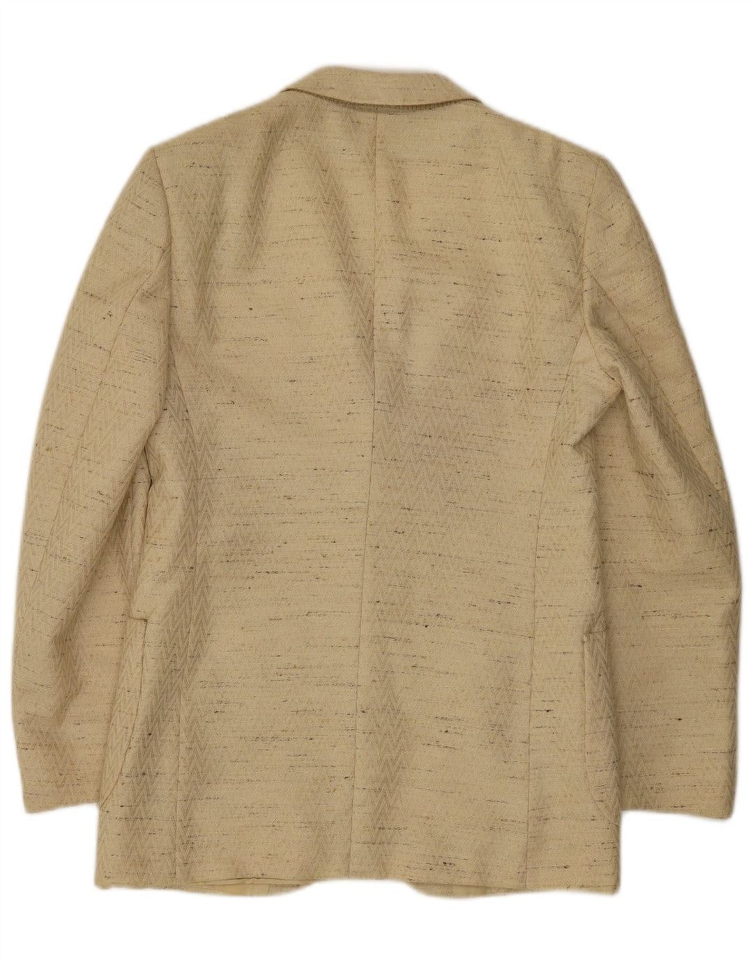 Giacca blazer vintage da uomo a 3 bottoni IT 48 Lana vergine screziata beige medio