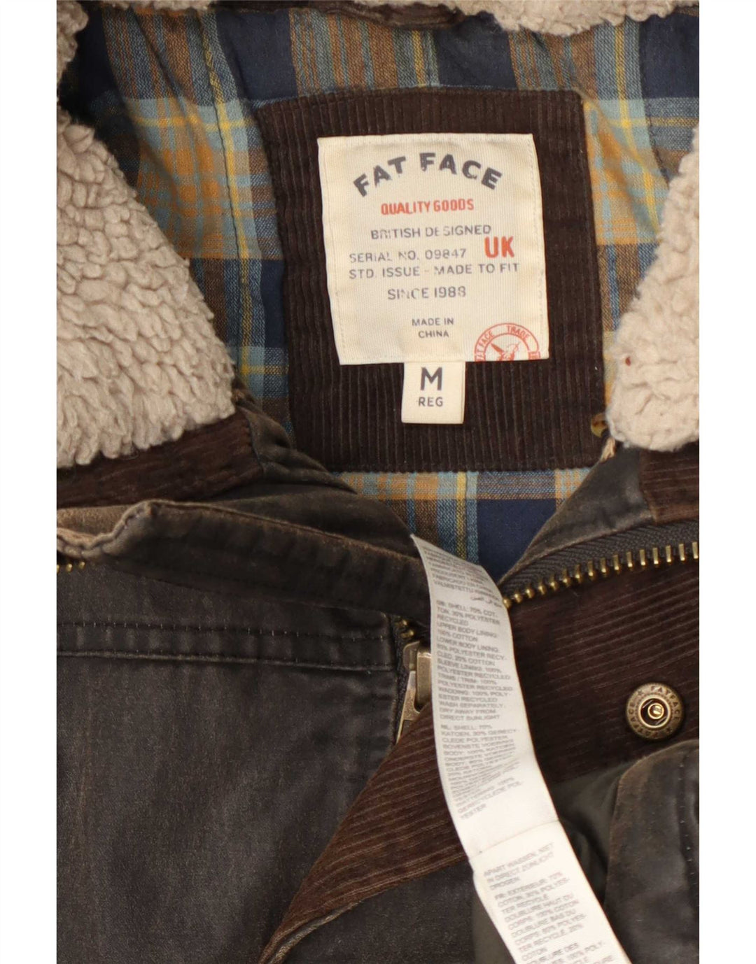 Giacca da uomo in cotone cerato Fat Face UK 38 Marrone medio