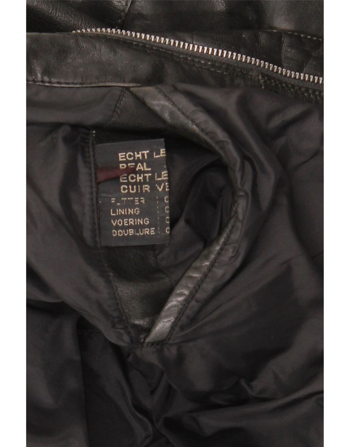 Giacca in pelle vintage da uomo UK 42 XL in pelle nera