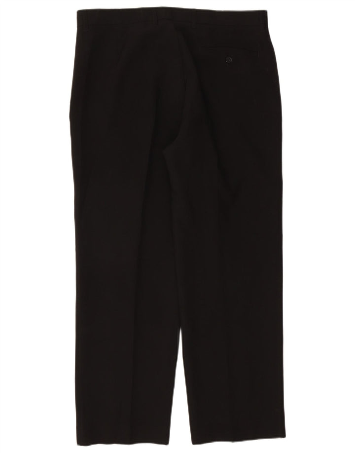 Pantaloni chino dritti da uomo Marks & Spencer W36 L29 poliestere nero