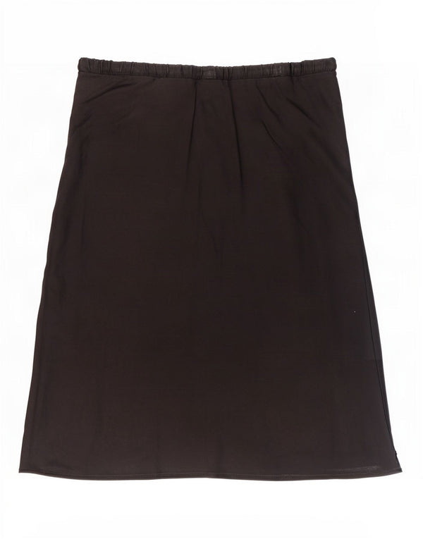 Gonna a trapezio da donna Topshop UK 12 media W30 viscosa nera