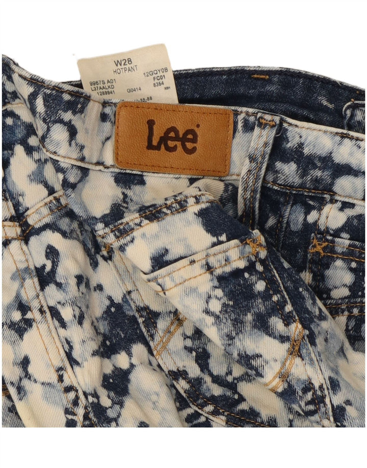 Pantaloni caldi denim da donna Lee W28 cotone tie dye medio blu navy