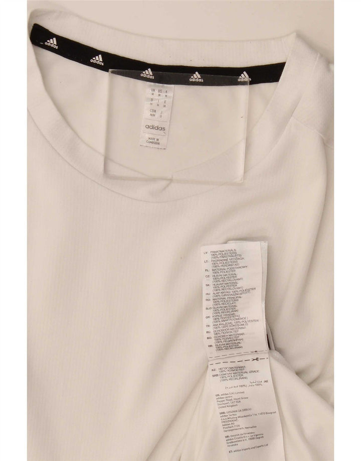 T-shirt Adidas Aeroready da uomo Top in poliestere bianco medio