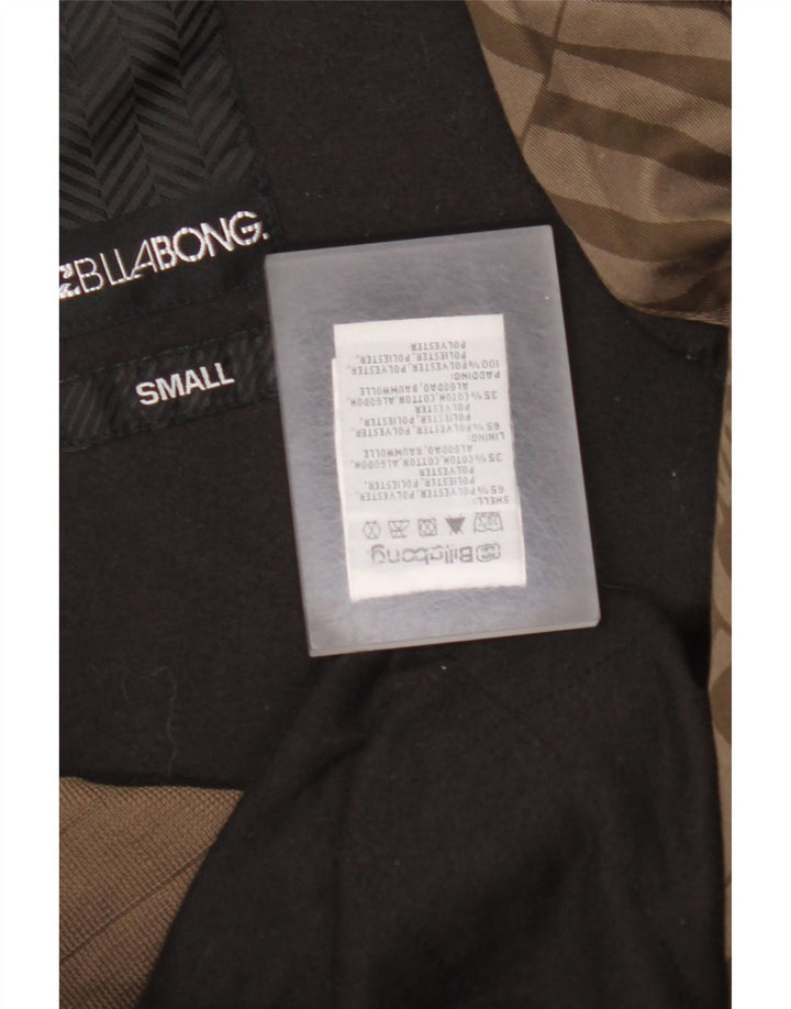 BILLABONG Giubbotto bomber grafico da uomo UK 36 Piccolo poliestere marrone