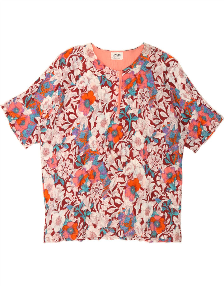 VINTAGE Womens Blouse Top UK 16 Large Multicoloured Floral Polyester Vintage Vintage and Second-Hand Vintage from Messina Hembry 
