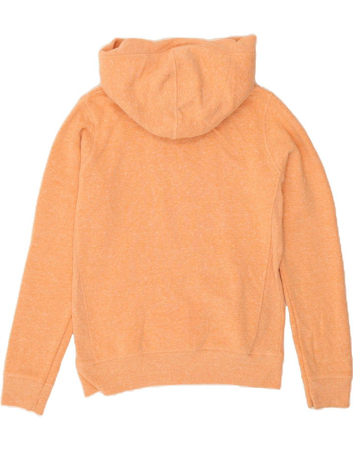 WEIRD FISH Womens Graphic Hoodie Jumper UK 14 Medium Orange Polyester Vintage Weird Fish and Second-Hand Weird Fish from Messina Hembry 
