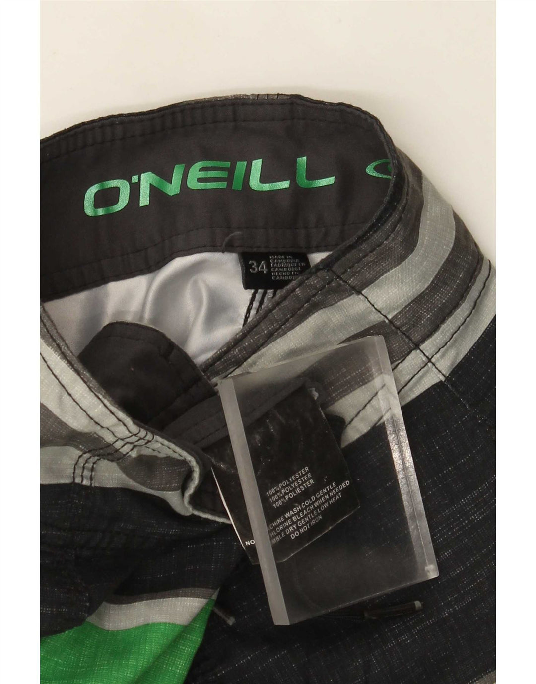 Pantaloncini da bagno da uomo O'Neill grandi in poliestere a righe nere