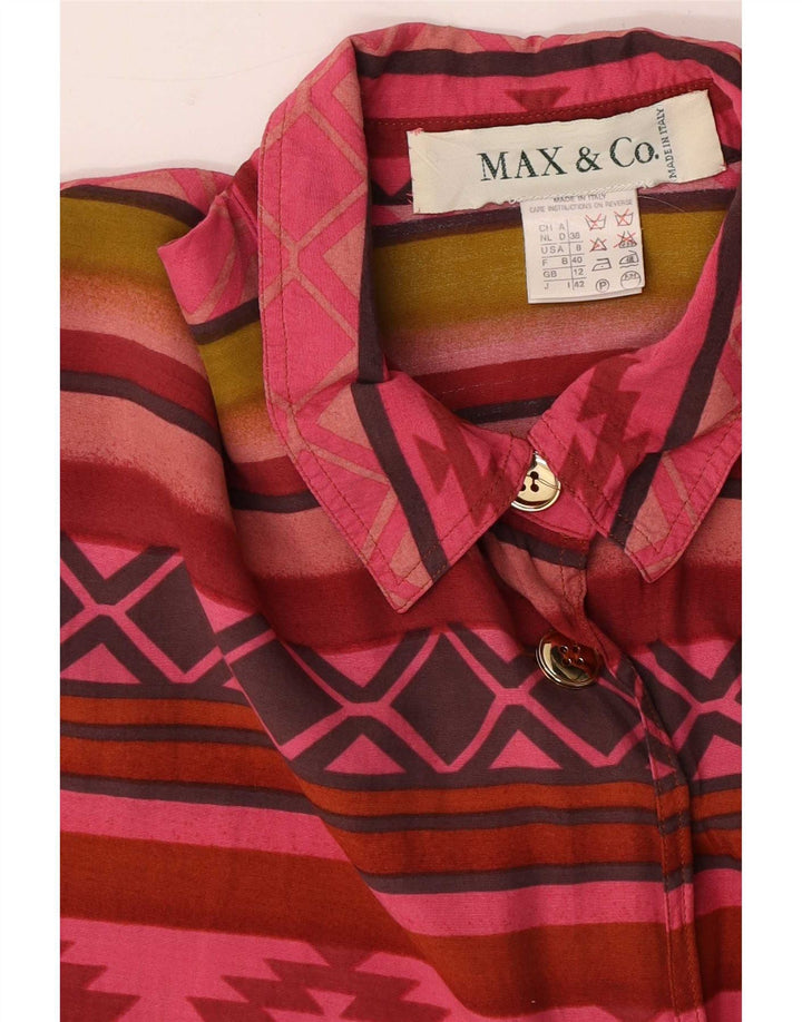 Max&Co. Camicia a maniche corte da donna UK 12 Medium multicolore geometrica