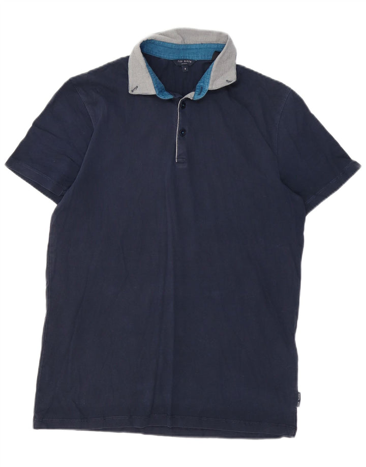 Polo da uomo Ted Baker taglia 3 media in cotone blu navy