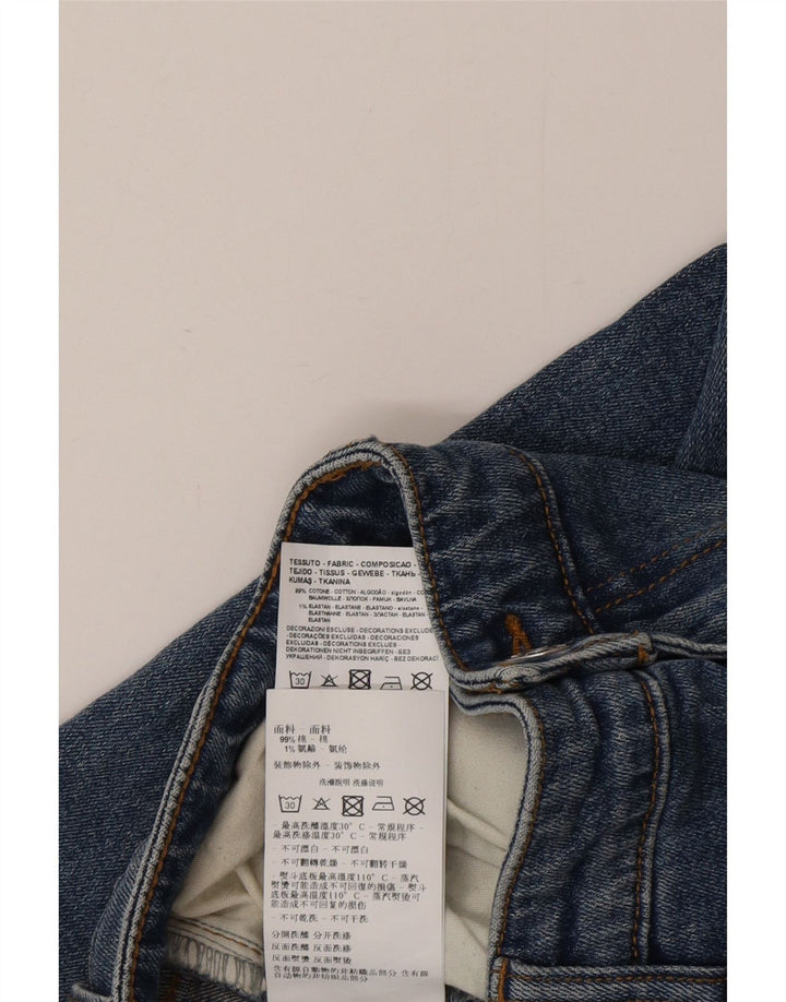 Armani Exchange Uomo Boyfriend Jeans Cropped Distressed W29 L25 Blu