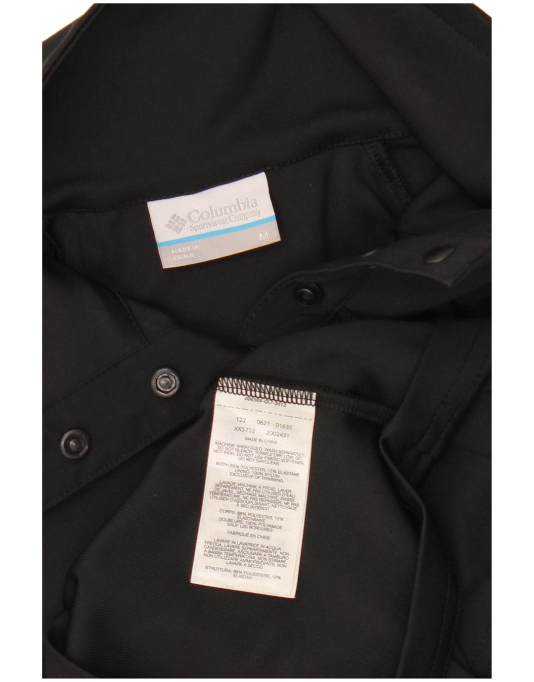 COLUMBIA Top da tuta pullover con collo corto da donna UK 12 medio nero