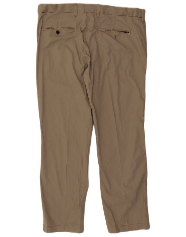 MARKS & SPENCER Pantaloni da abito dritti da uomo blu Harbour W38 L29 Beige