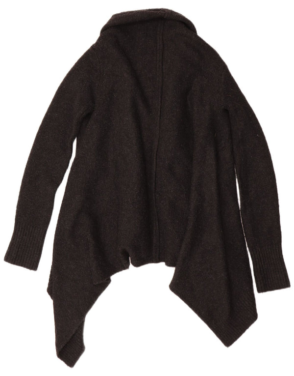 Maglione cardigan aperto asimmetrico da donna Zara UK 10 piccolo acrilico grigio