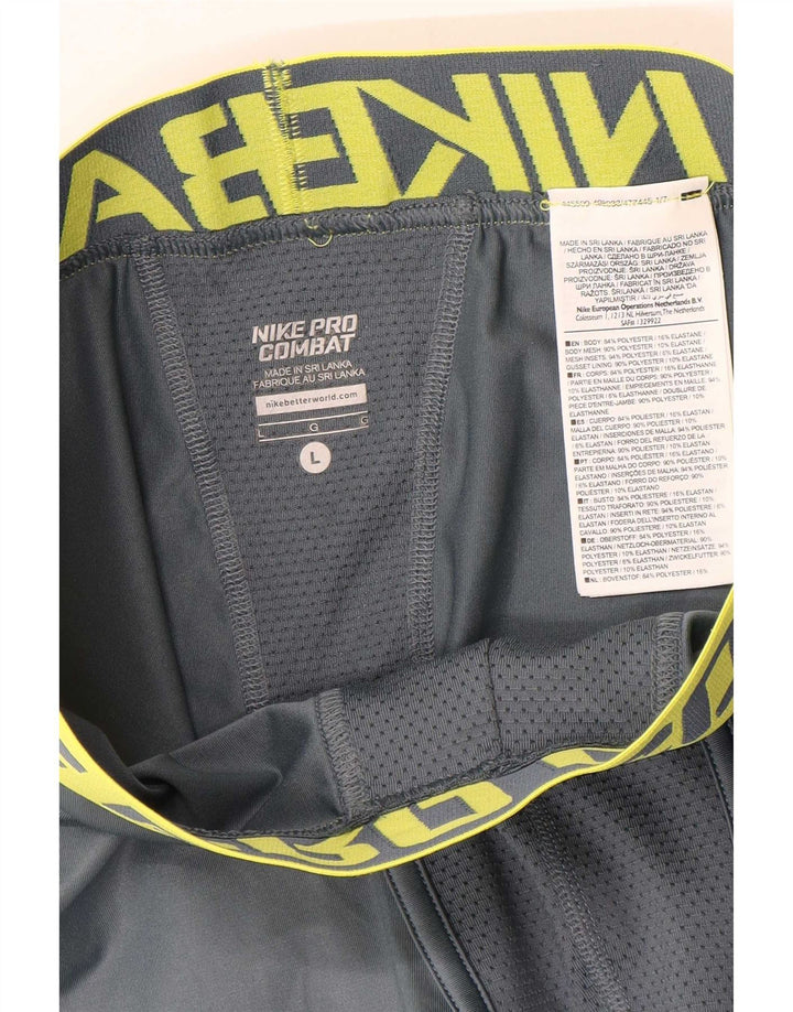Pantaloncini sportivi Nike Pro Combat Graphic da uomo, grandi, in poliestere color block grigio