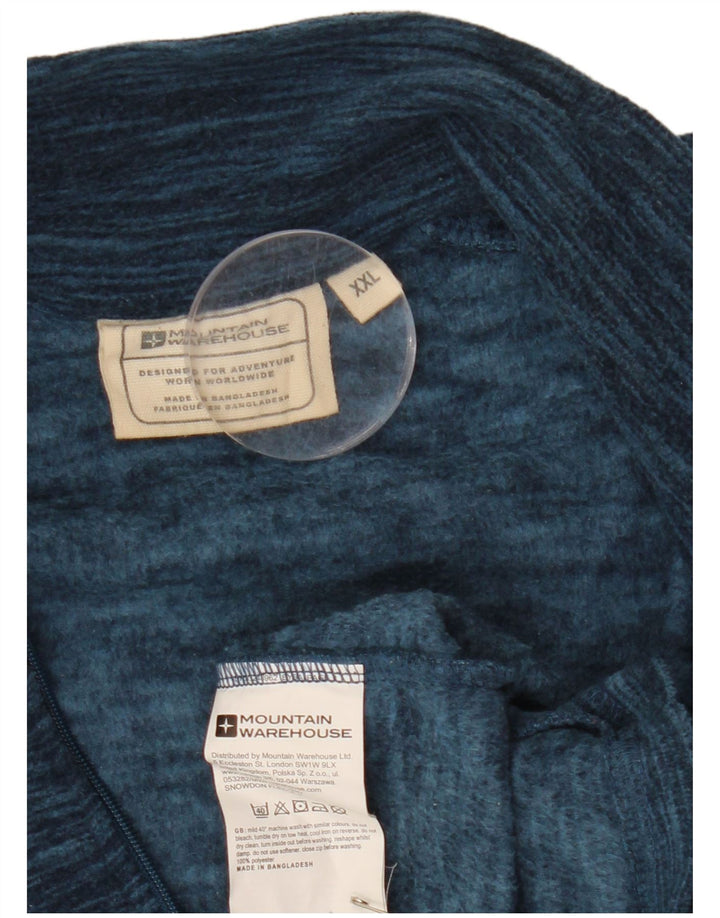 MOUNTAIN WAREHOUSE Maglione in pile da uomo con zip e collo 2XL Poliestere chiazzato blu