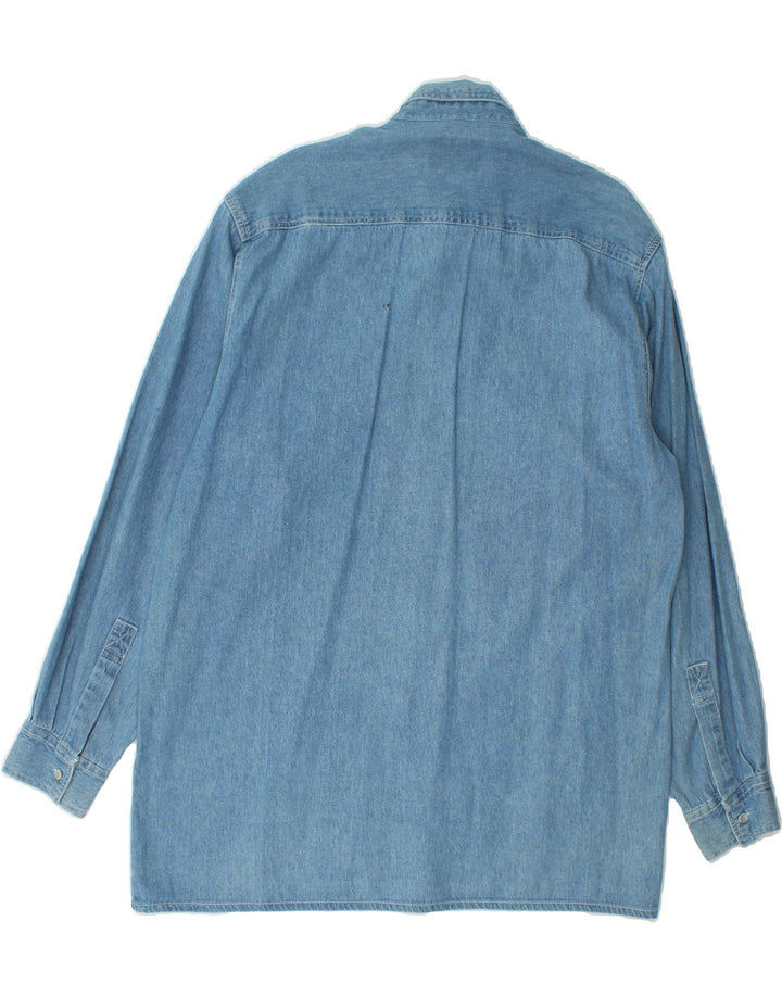 VINTAGE Mens Denim Shirt Size 39/40 Medium Blue Cotton Vintage Vintage and Second-Hand Vintage from Messina Hembry 