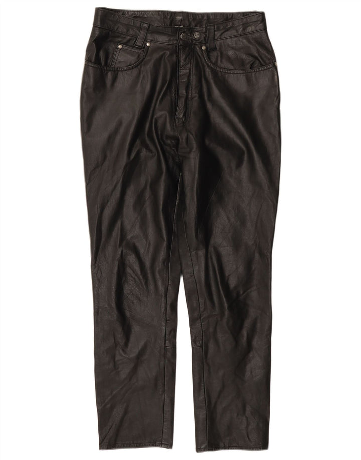Pantaloni slim in pelle da uomo POLO IT 46 Small W28 L26 Nero