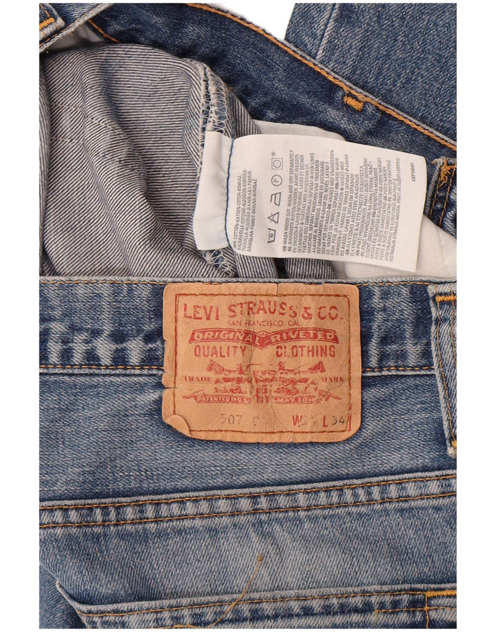 Levi's Uomo 507 Jeans Bootcut W34 L34 Cotone Blu