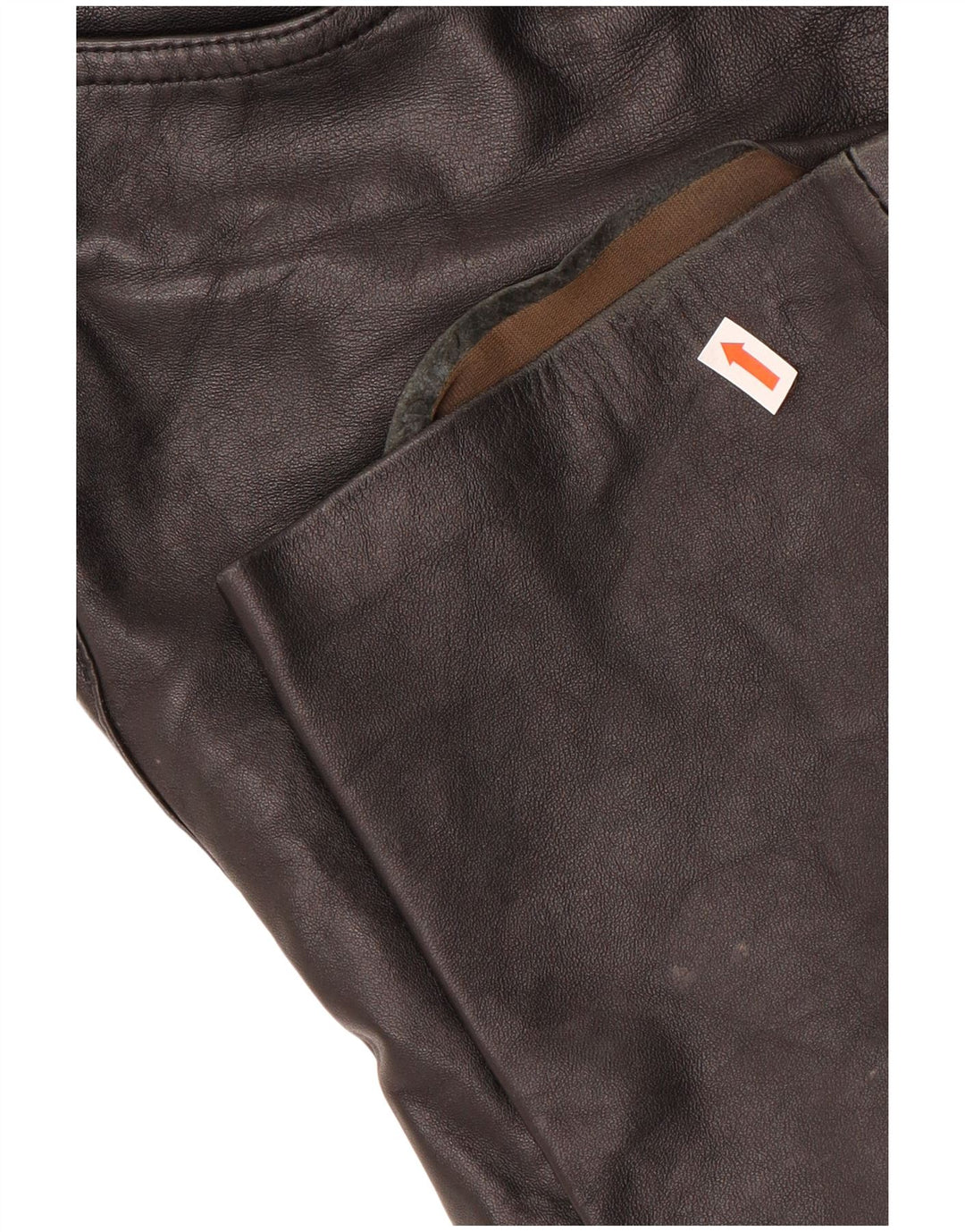 Pantaloni dritti da donna VINTAGE IT 42 medio W28 L29 pelle nera