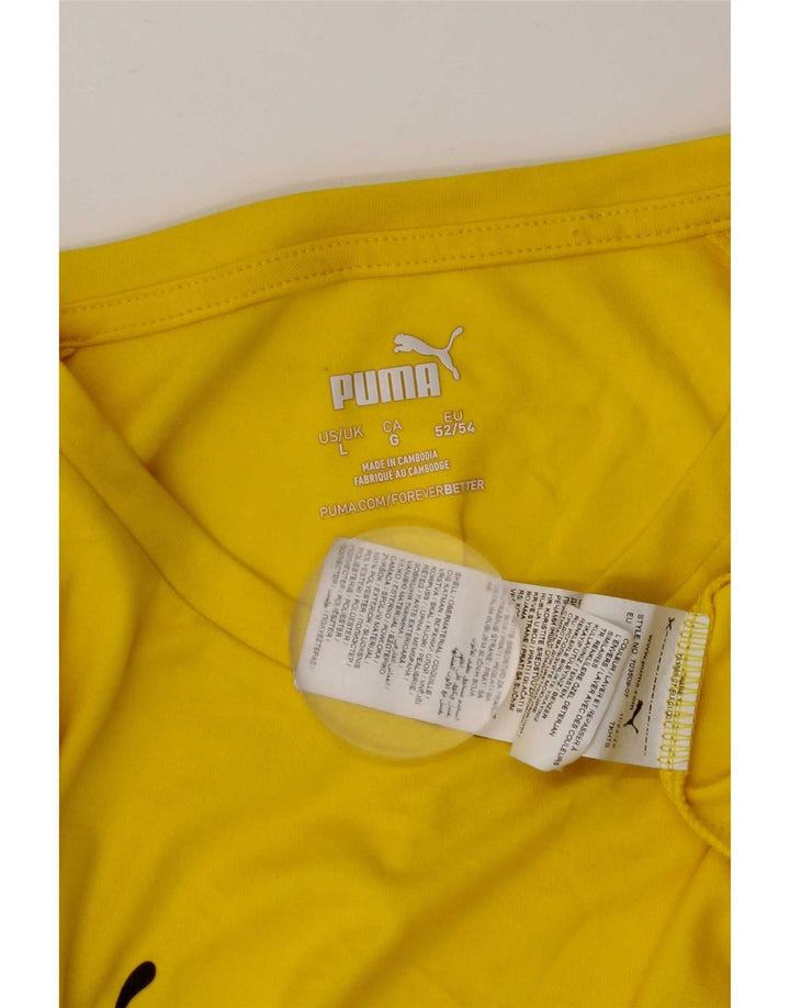 T-shirt da uomo Puma Top Large in poliestere giallo
