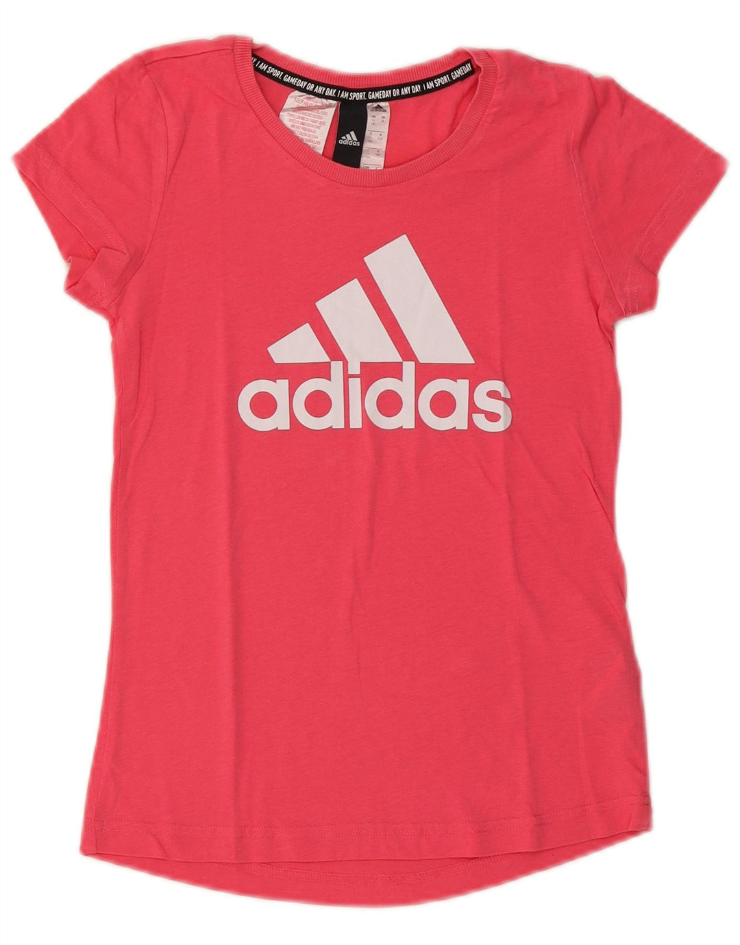 ADIDAS Girls Graphic T-Shirt Top 11-12 Years Pink Polyester Vintage Adidas and Second-Hand Adidas from Messina Hembry 