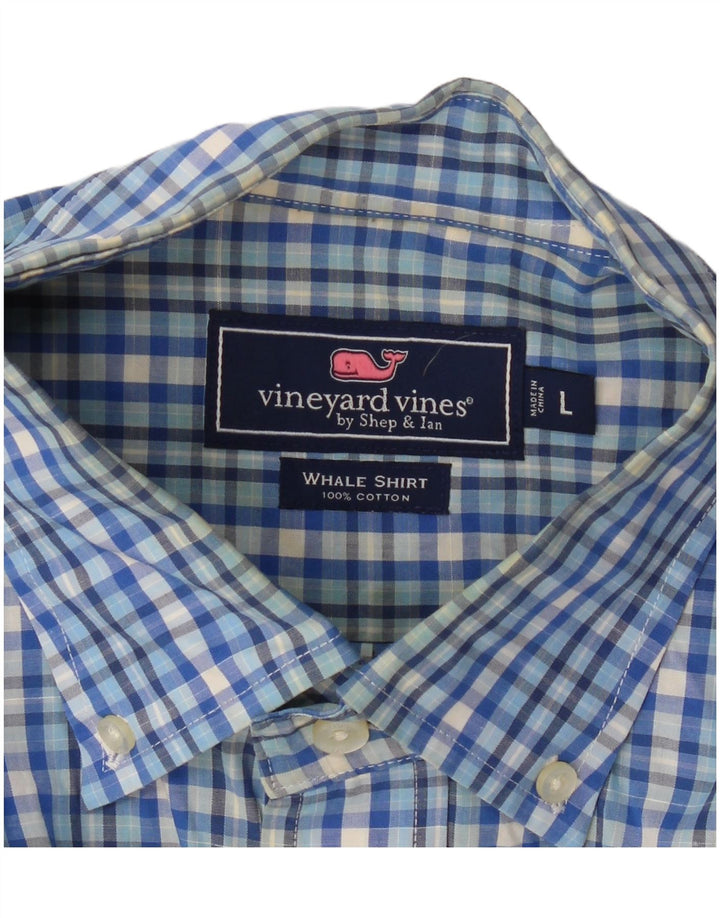 VINEYARD VINES Camicia da uomo in cotone a quadri grandi blu