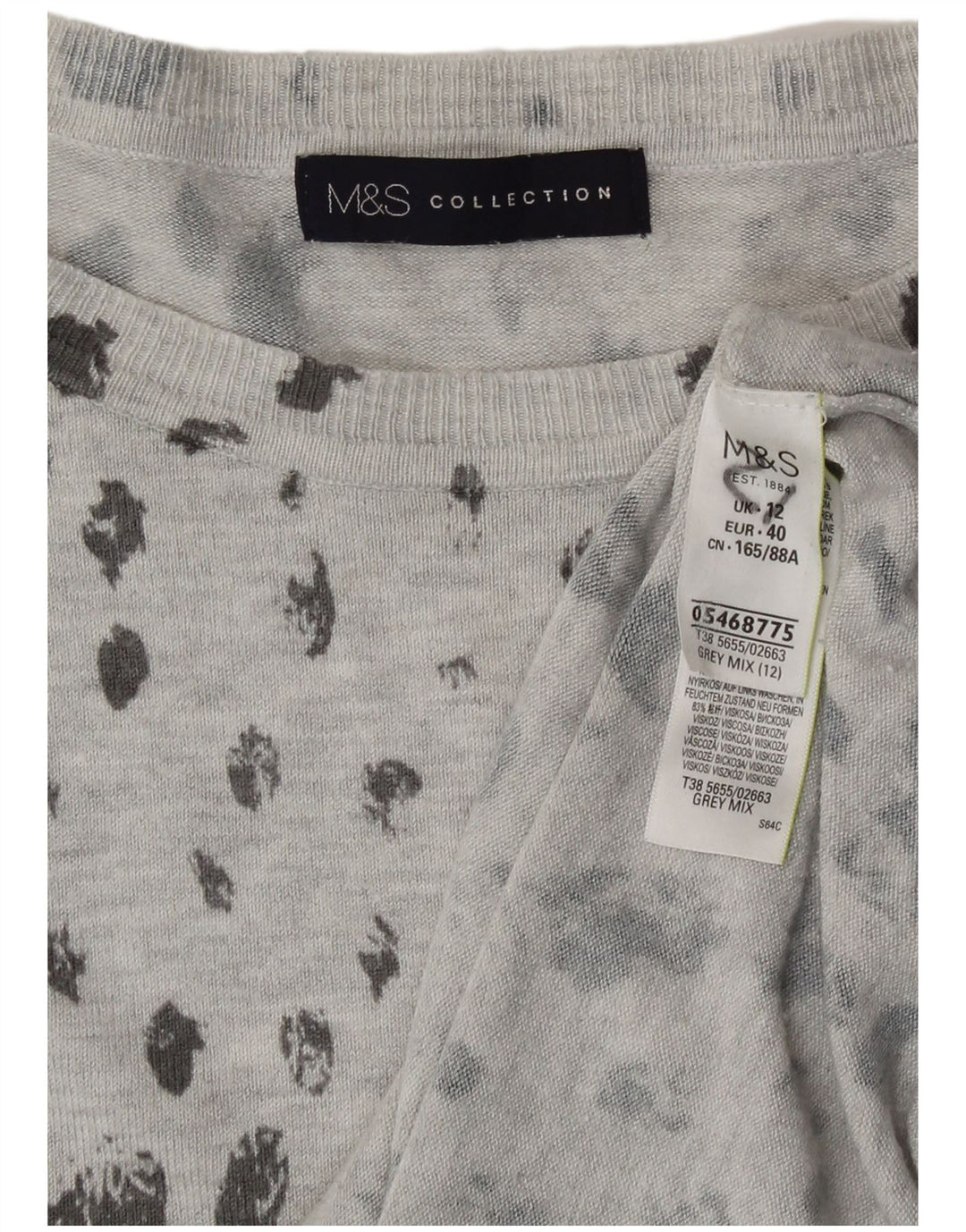 Maglione maglione con scollo a barca da donna Marks & Spencer UK 12 Grigio medio