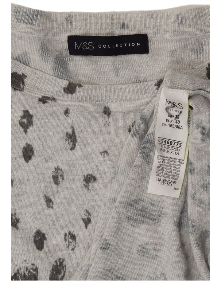 Maglione maglione con scollo a barca da donna Marks & Spencer UK 12 Grigio medio