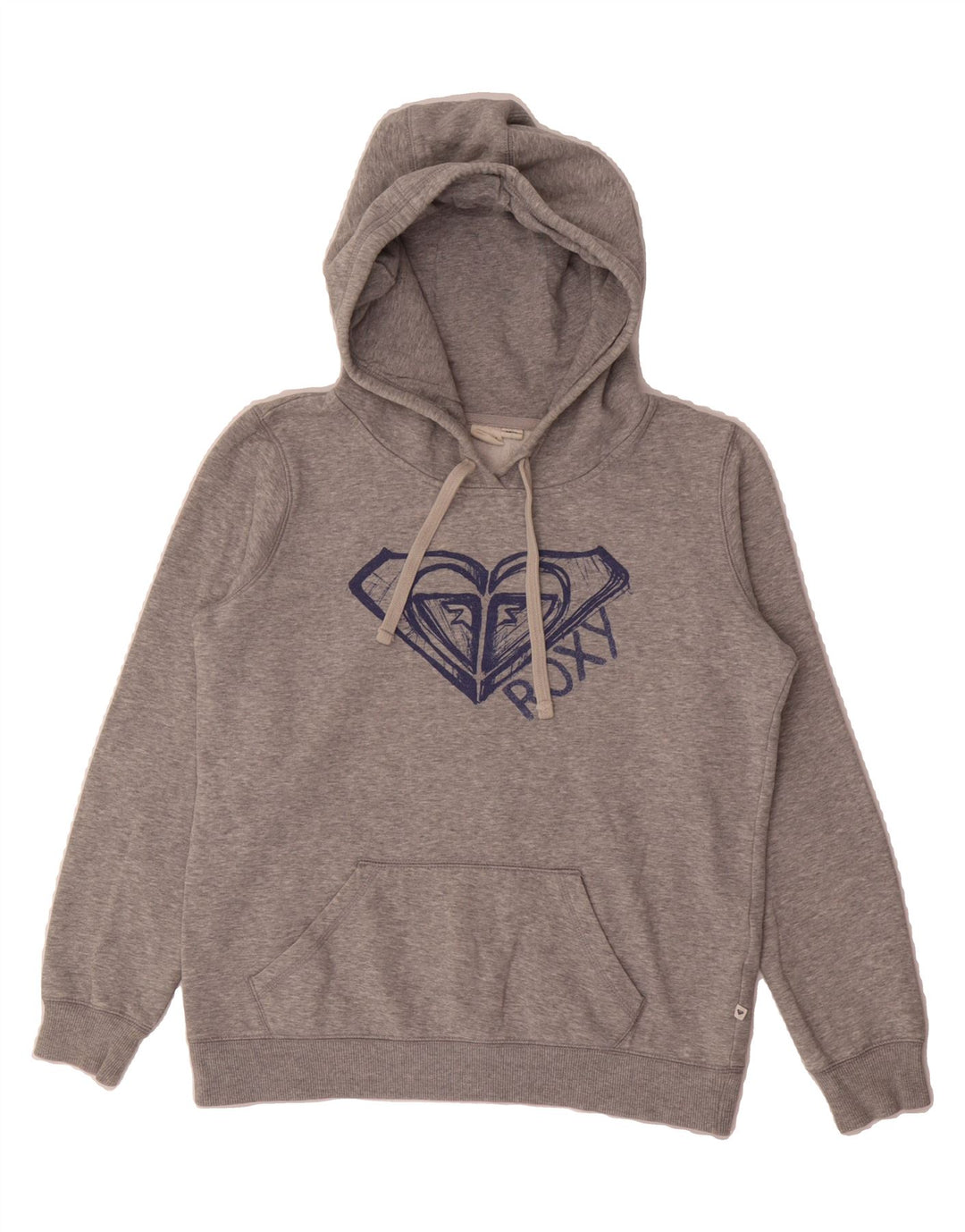 ROXY Womens Oversized Graphic Hoodie Jumper UK 10 Small Grey Cotton Vintage Roxy and Second-Hand Roxy from Messina Hembry 