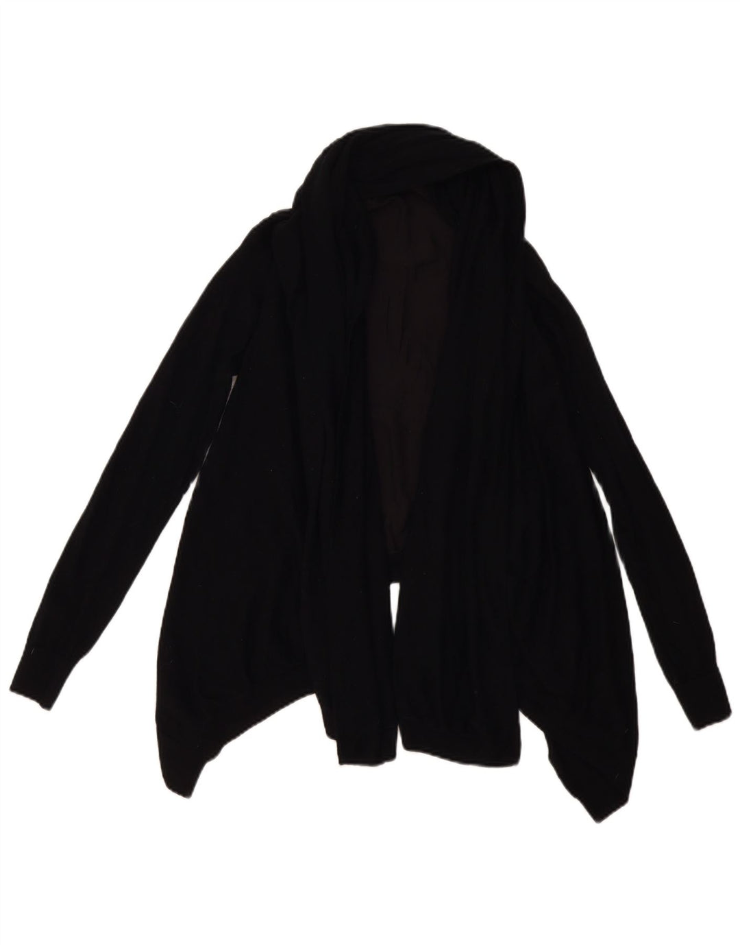 Maglione cardigan aperto asimmetrico da donna ALL SAINTS UK 10 piccolo in lana nera
