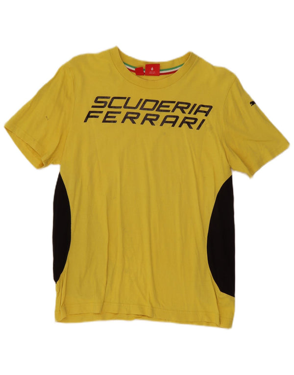 Puma Scuderia Ferrari T-shirt grafica da uomo Top Small Yellow Colourblock