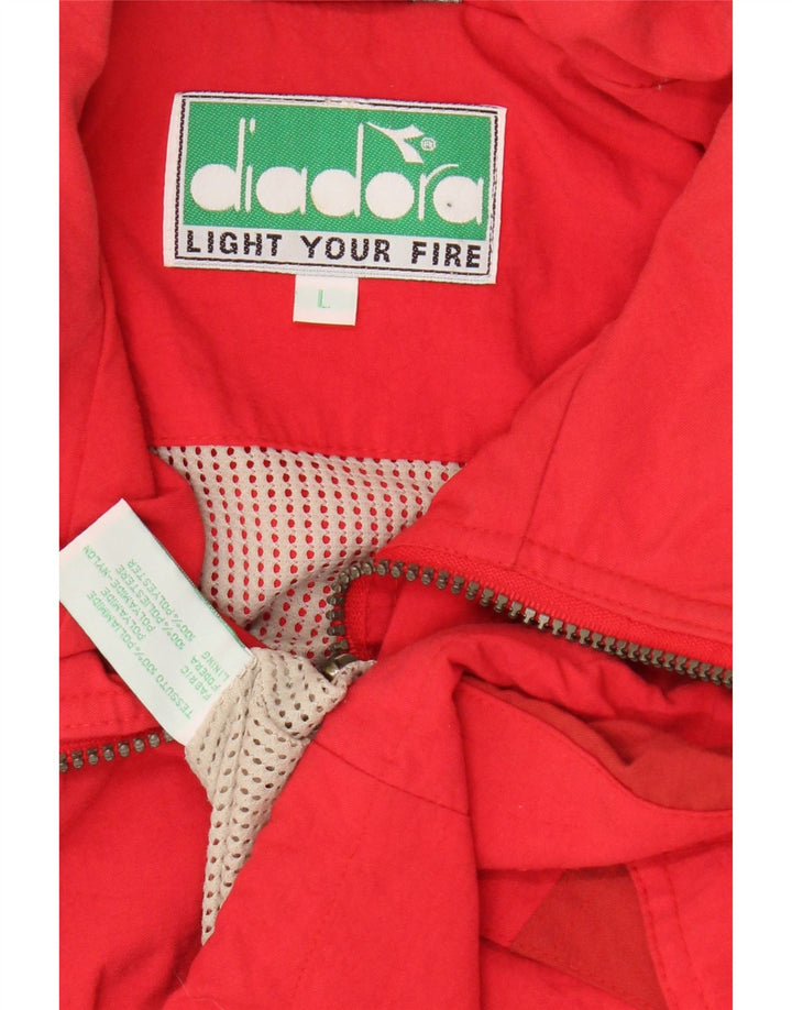 Giacca a vento da donna Diadora UK 16 Large Rosso Poliammide