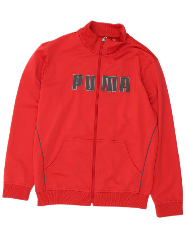 Giacca da ginnastica grafica da ragazzo Puma 11-12 anni in poliestere rosso